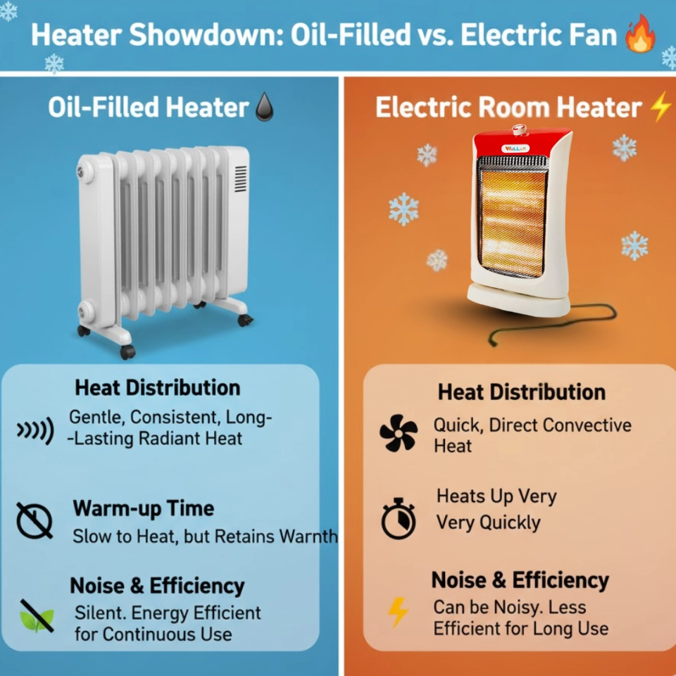 Oil Filled Heaters & Electric Room Heaters