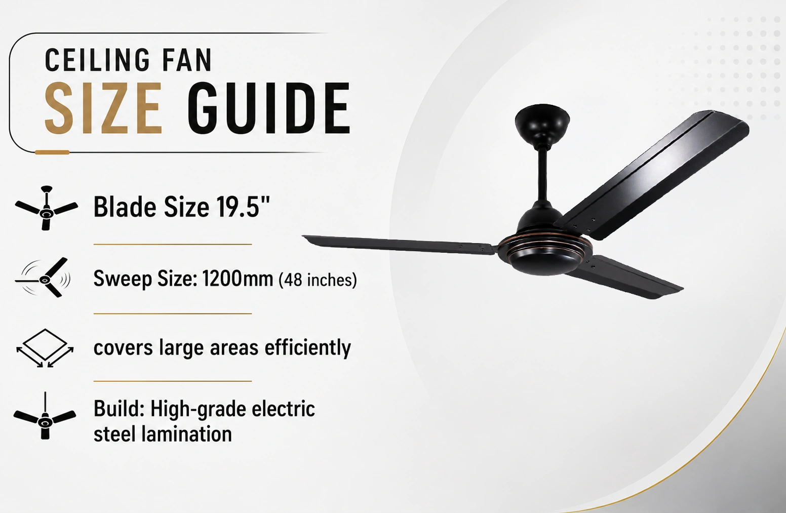 ceiling fan blade size